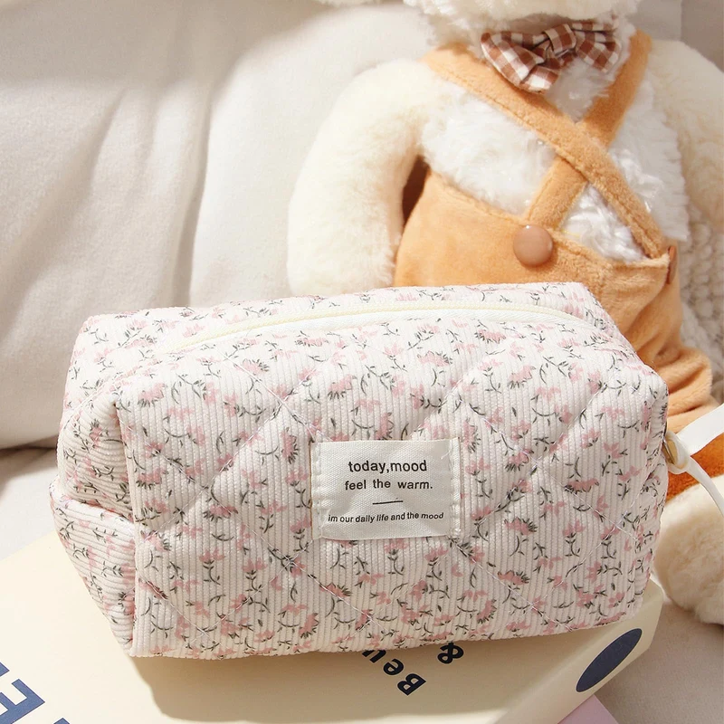 Blumenmuster Kulturtasche, Federmäppchen Bleistift, Kosmetiktasche, die Cartoon-Tasche ist Klein und süß und Kann als Spielzeugtasche, Schlüsseltasche Verwendet Werden, Geldtasche (Rosa)