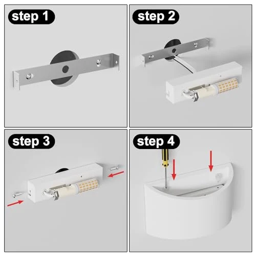 LED Wandleuchte Innen, 7W Weiß Gipsleuchte Modernes Design Wandlampe LED Licht Up und Down Wandlicht Spotlicht Warmweiß für Badezimmer, Wohnzimmer, Schlafzimmer, Flur (G9 LED Birne enthalten)