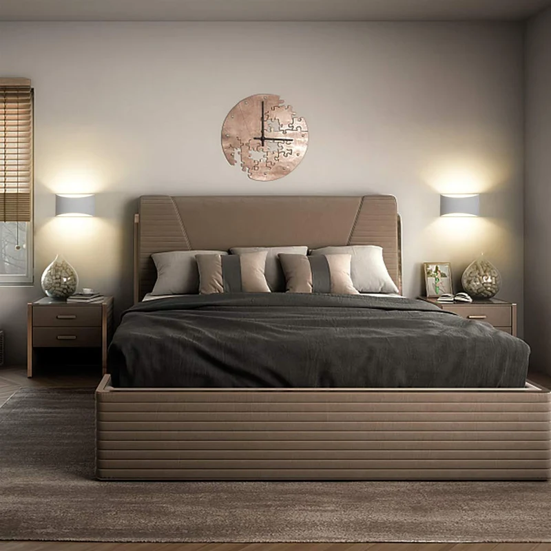 LED Wandleuchte Innen, 7W Weiß Gipsleuchte Modernes Design Wandlampe LED Licht Up und Down Wandlicht Spotlicht Warmweiß für Badezimmer, Wohnzimmer, Schlafzimmer, Flur (G9 LED Birne enthalten)
