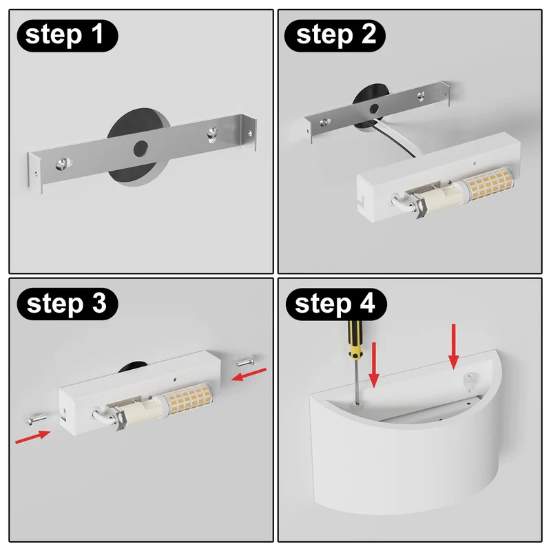LED Wandleuchte Innen, 7W Weiß Gipsleuchte Modernes Design Wandlampe LED Licht Up und Down Wandlicht Spotlicht Warmweiß für Badezimmer, Wohnzimmer, Schlafzimmer, Flur (G9 LED Birne enthalten)
