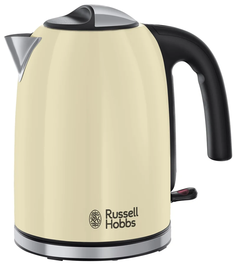 Russell Hobbs Wasserkocher, 1,7 l, 2400 Watt, Edelstahl Creme, Kalkfilter