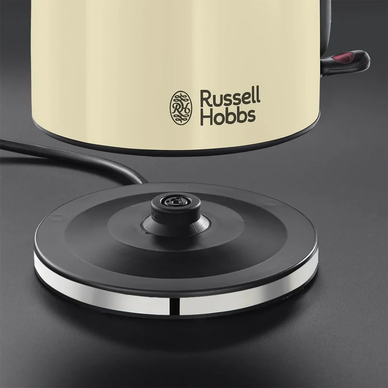 Russell Hobbs Wasserkocher, 1,7 l, 2400 Watt, Edelstahl Creme, Kalkfilter