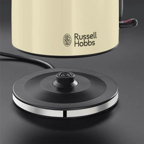 Russell Hobbs Wasserkocher, 1,7 l, 2400 Watt, Edelstahl Creme, Kalkfilter