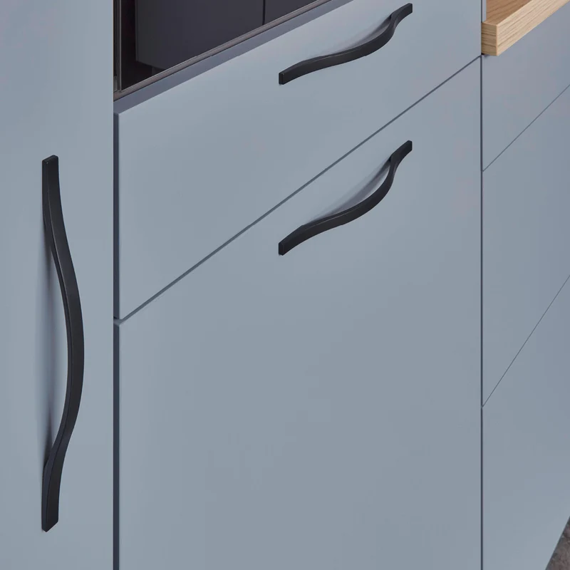 Nobilia L-Küche modern in Sky Hellblau – Küchenstudio FREY