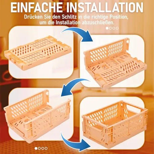 iHomara 4X Faltbarer Aufbewahrungskorb, 25*16*10cm Klappbox, Mehrzweckkorb