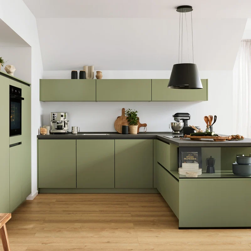 Culineo L-Küche C357 in Olive – Küchenstudio FREY