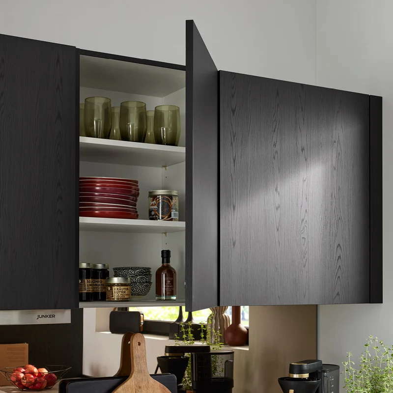 Culineo L-Küche C382 modern in Schwarz – Küchenstudio FREY