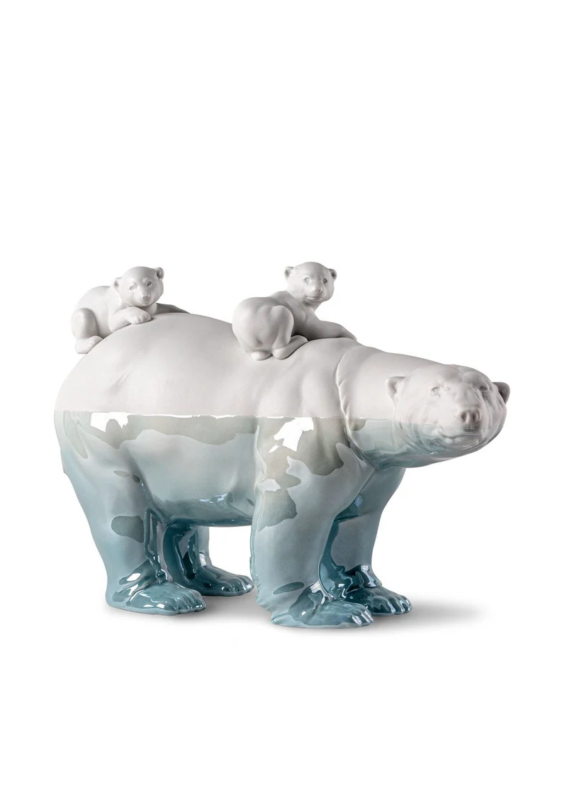LLADRO® Bärenmama und Babys - Underwater - Skulptur, 25x39cm 01009740