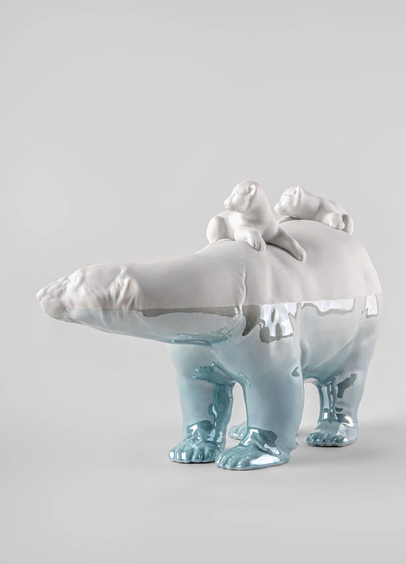 LLADRO® Bärenmama und Babys - Underwater - Skulptur, 25x39cm 01009740
