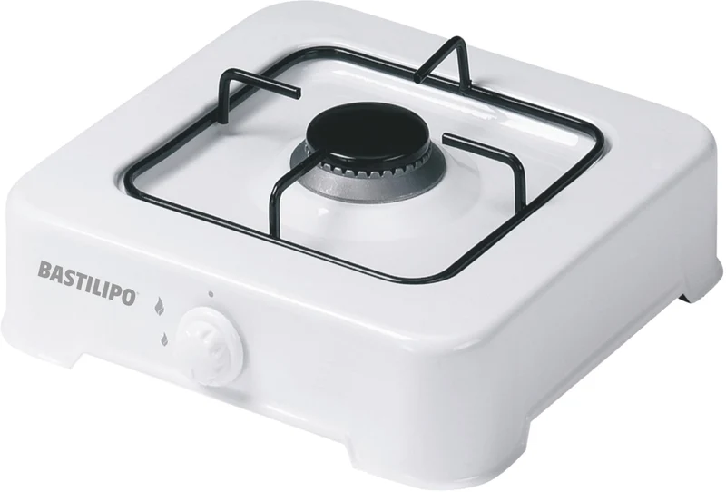 Bastilipo CG-100 Butan- oder Propan-Gaskocher, 1,9 W, Stahlgestell mit doppelter Emaille, Weiß
