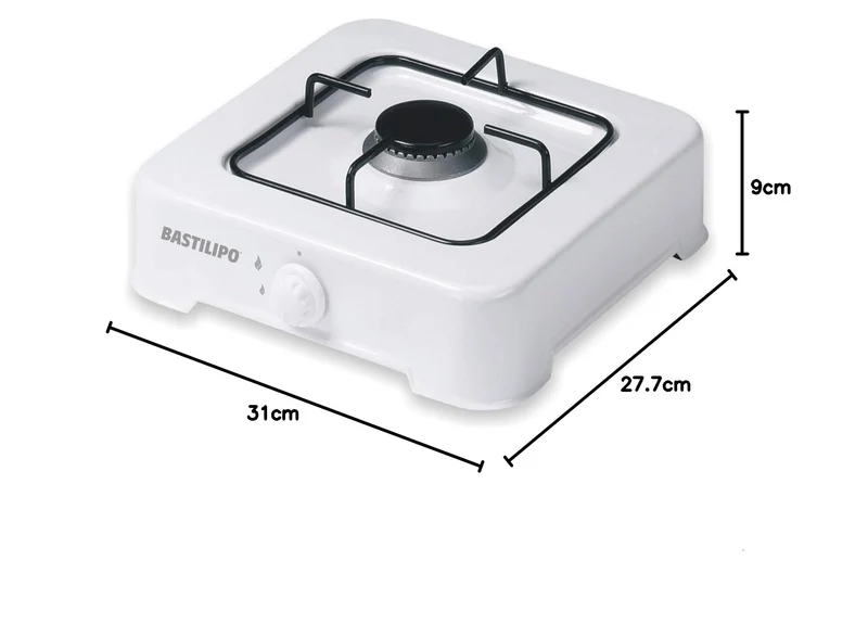 Bastilipo CG-100 Butan- oder Propan-Gaskocher, 1,9 W, Stahlgestell mit doppelter Emaille, Weiß