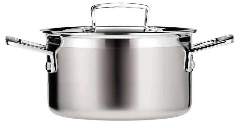 Le Creuset Bratentopf aus 3-ply Edelstahl, Ø 20 cm, Für alle Herdarten inkl. Induktion geeignet, Silber, 96200720001000