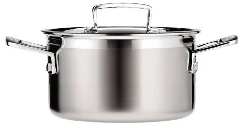 Le Creuset Bratentopf aus 3-ply Edelstahl, Ø 20 cm, Für alle Herdarten inkl. Induktion geeignet, Silber, 96200720001000