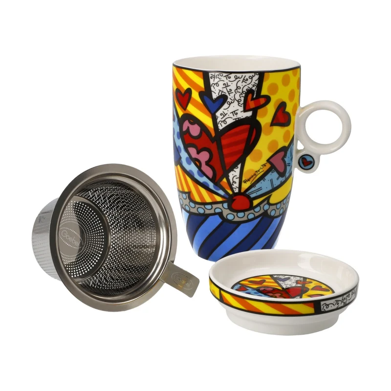 Romero Britto - A New Day, Goebel, Teetasse mit Deckel und Sieb, 2024