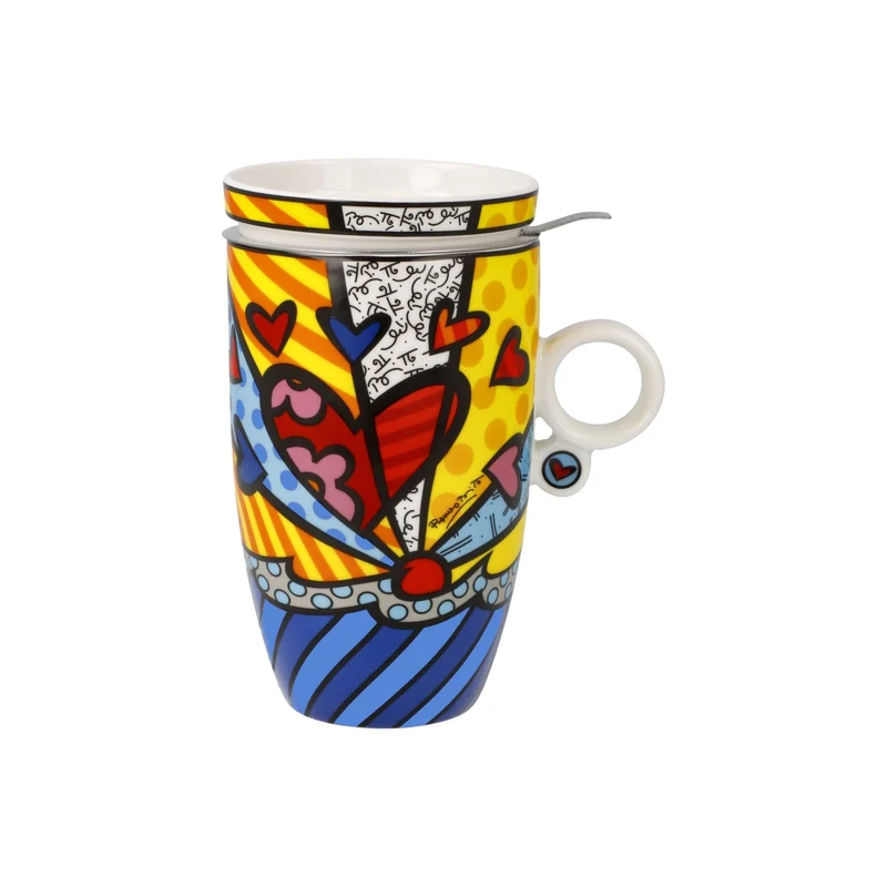 Romero Britto - A New Day, Goebel, Teetasse mit Deckel und Sieb, 2024
