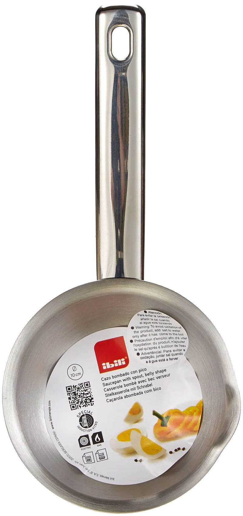 IBILI Stielkasserolle Prisma gewölbt 10 cm aus Edelstahl/Metall, Silber