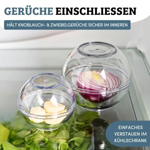 Westmark 2 Frischhaltekugeln, stapelbar, Größen: ø 7cm + ø 9cm, Set 2-tlg., Kunststoff, BPA-frei, Klar, 25722260
