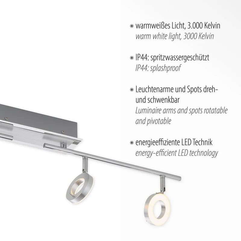 Paul Neuhaus Deckenleuchte, aluminium matt 6786-96