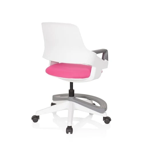 hjh OFFICE Kinder- & Jugendstuhl Kid Flex – Mitwachsender Drehstuhl mit Verstellbarer Rückenlehne, individuell anpassbar, 4–14 Jahre, Rosa