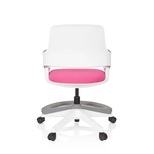 hjh OFFICE Kinder- & Jugendstuhl Kid Flex – Mitwachsender Drehstuhl mit Verstellbarer Rückenlehne, individuell anpassbar, 4–14 Jahre, Rosa