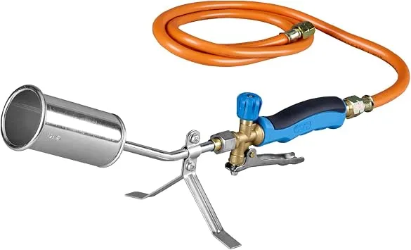 CFH Abflammgerät ST 500 – kompaktes Abflammgerät mit kurzem Rohr, inkl. 1,5 m Gasschlauch, Gasbrenner zum Grillanzünden und für Bitumenarbeiten, 1.800 °C Flammentemperatur, TÜV SÜD GS