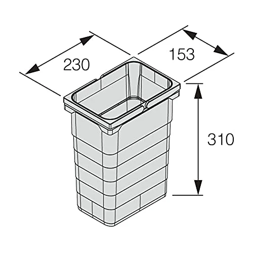 SOTECH eins2vier Abfallsammler Höhe: 310 mm Volumen 8 Liter 153 x 230 mm