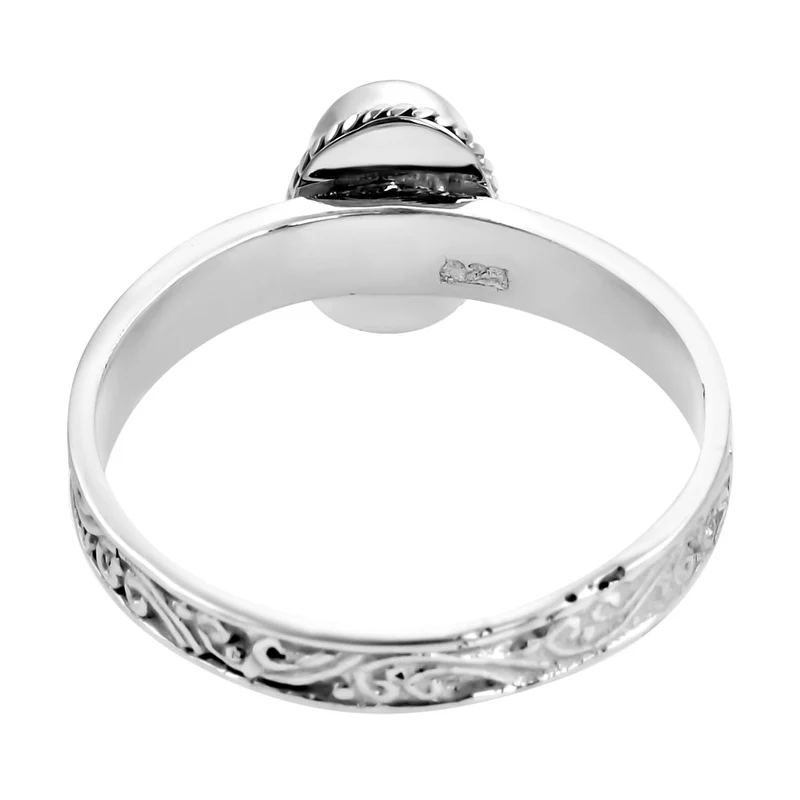 Royal Bali - Regenbogen Mondstein Ring, 925 Silber ca. 1,40 ct