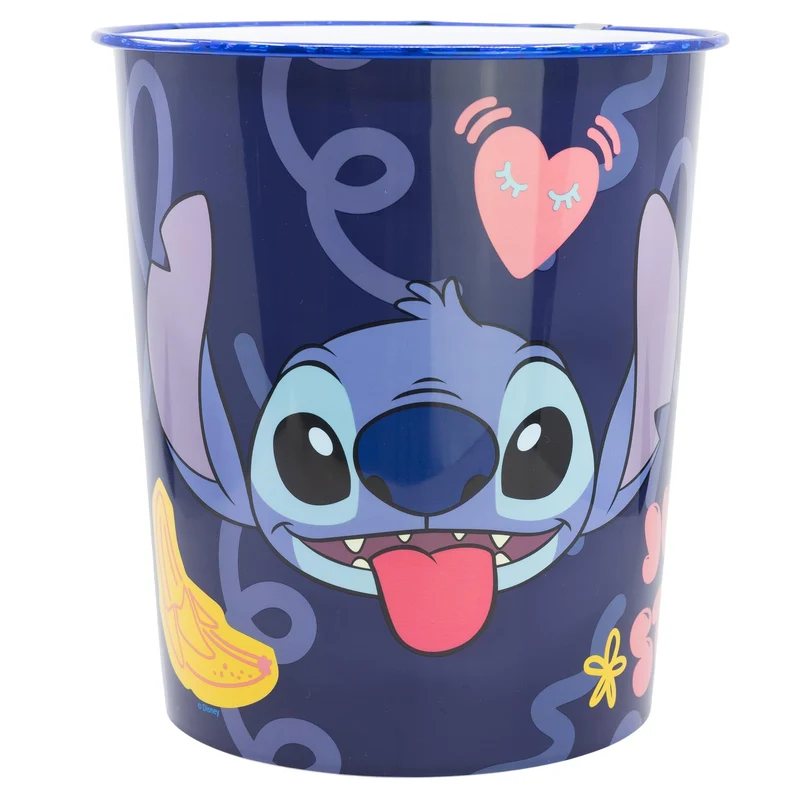STOR Papierkorb aus Kunststoff Stitch 9923ml - Dekorativer Abfalleimer für Kinderzimmer, Leichtes und Robustes Design für Jungen und Mädchen