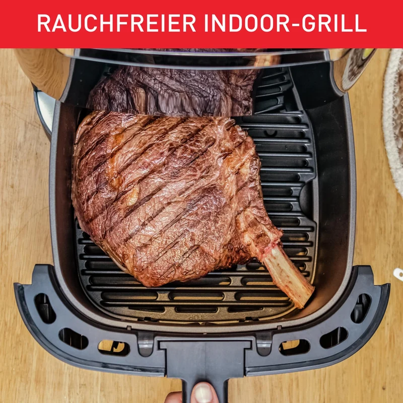 Tefal Easy Fry & Grill XXL Heißluftfritteuse 6,5 L – Airfryer mit Flexcook-Trennwand (XXL oder geteilt), 8 Programme, 80–220 °C, Druckguss-Grillplatte, fettarm frittieren, spülmaschinenfest EY8018