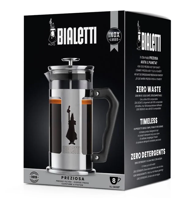 Bialetti 'French Press Preziosa 1,0 Liter, Kaffee und Teebereiter'