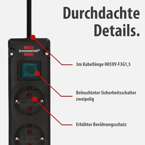 Brennenstuhl Bremounta Steckdosenleiste 5-Fach mit USB-Ladefunktion