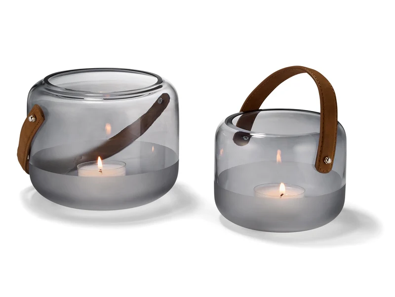 PHILIPPI 'Marlon Windlicht, leicht graues Glas 15cm (d) - small'