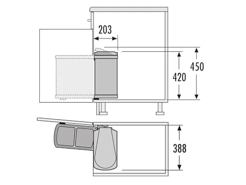 Hailo AS Duo 8/8 3416001 Einbau Abfallsammler Weiß
