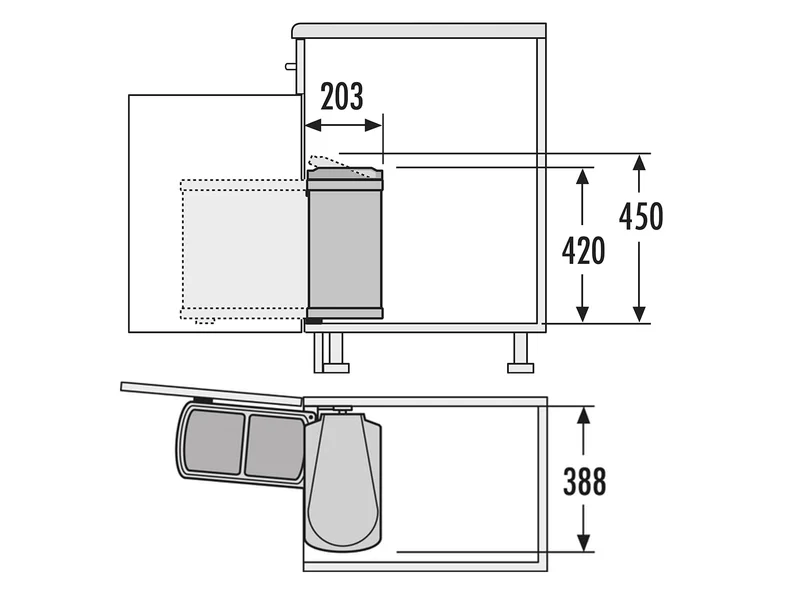 Hailo AS Duo 8/8 3416001 Einbau Abfallsammler Weiß