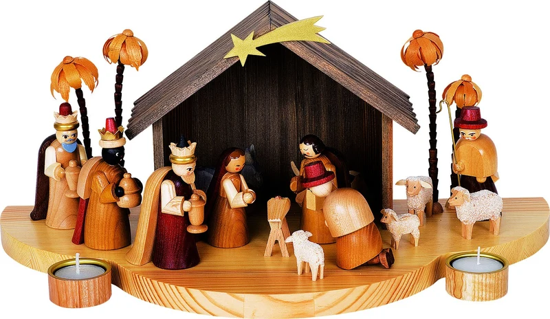 Glässer Volkskunst 'Krippe Christi Geburt' 20x46cm