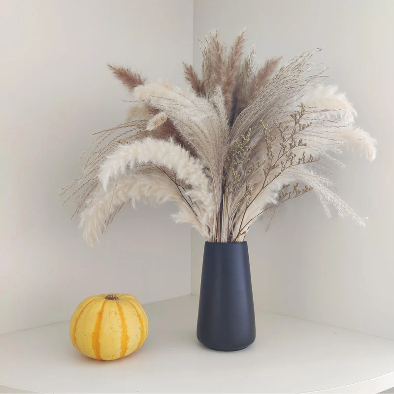 Keramikvase – Minimalistischer Boho Blumenvase(Schwarz, klein)