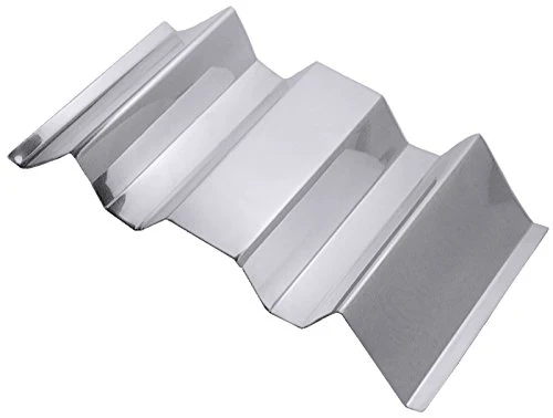 Hot Dog Ablage aus Edelstahl 18/10, zur Ablage von zwei Hot Dogs oder Baguettes, schwere Qualiät / 24,5 x 13 x 3,5 cm | ERK