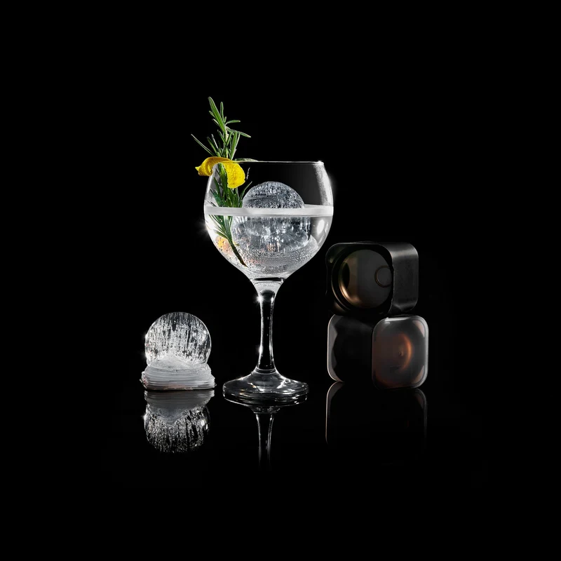 LURCH ICE FORMER Ball Ø6cm 2erSet schwarz Eiswürfelform mit Deckel