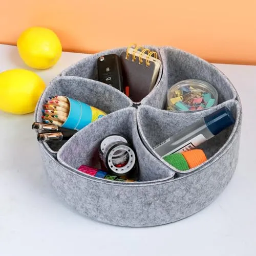 Generisch Office Gadgets Organizer, Felt Storage Bin, Vanity Organizer Tray, Divider Storage Bins, Multi-Use Desk Organizer, Office Storage Organizer, Jewelry Divider Tray, Felt Organizer Tray