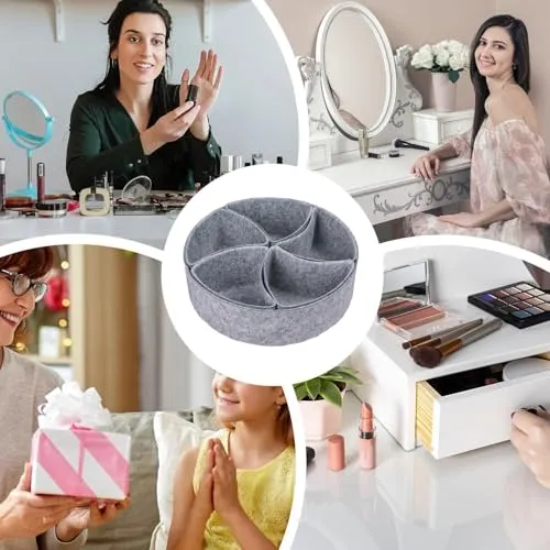 Generisch Office Gadgets Organizer, Felt Storage Bin, Vanity Organizer Tray, Divider Storage Bins, Multi-Use Desk Organizer, Office Storage Organizer, Jewelry Divider Tray, Felt Organizer Tray