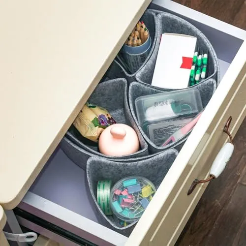 Generisch Office Gadgets Organizer, Felt Storage Bin, Vanity Organizer Tray, Divider Storage Bins, Multi-Use Desk Organizer, Office Storage Organizer, Jewelry Divider Tray, Felt Organizer Tray