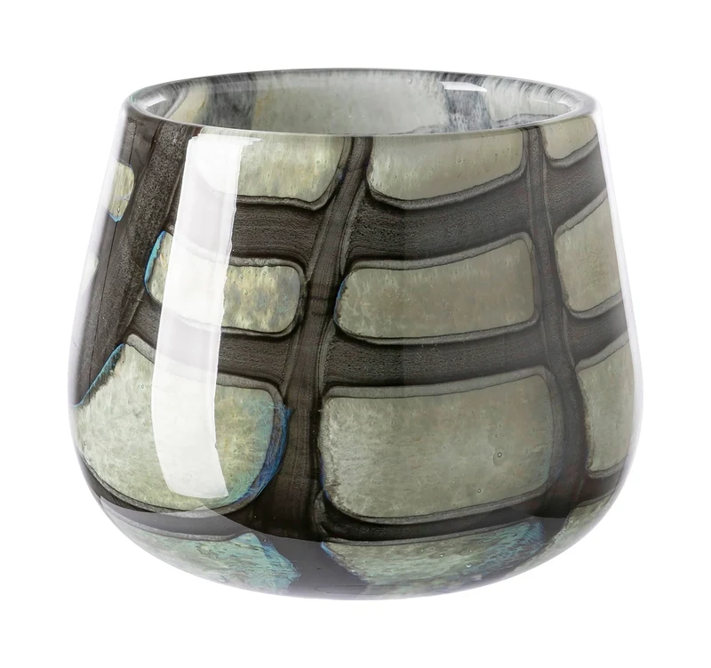 MARLY Vase & Windlicht, schwarz-salbei 13,5cm, Fink