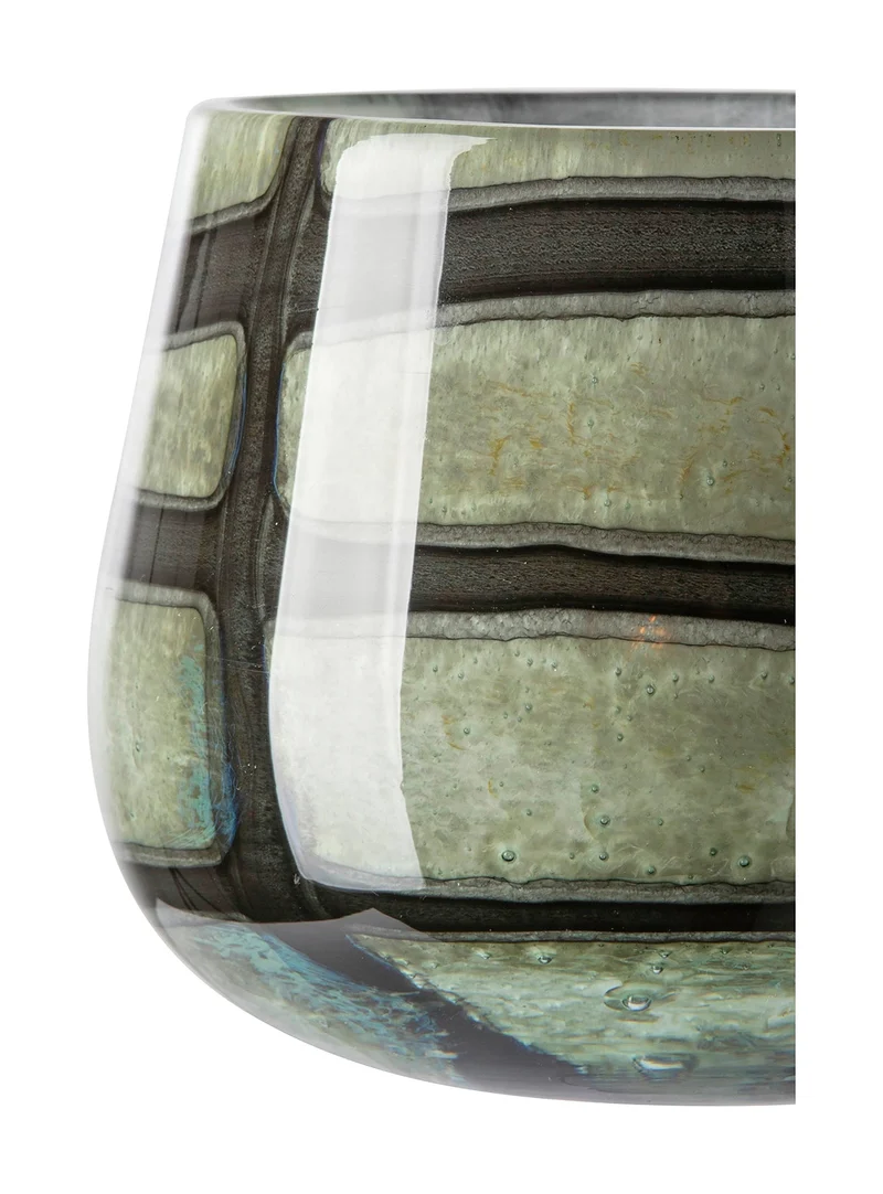 MARLY Vase & Windlicht, schwarz-salbei 13,5cm, Fink