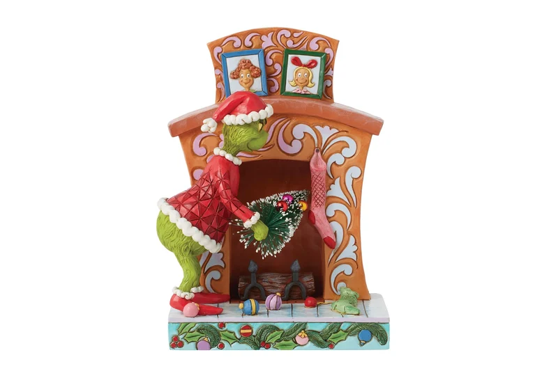 Grinch schiebt Baum den Kamin hoch Figur - 19cm, Jim Shore 2024