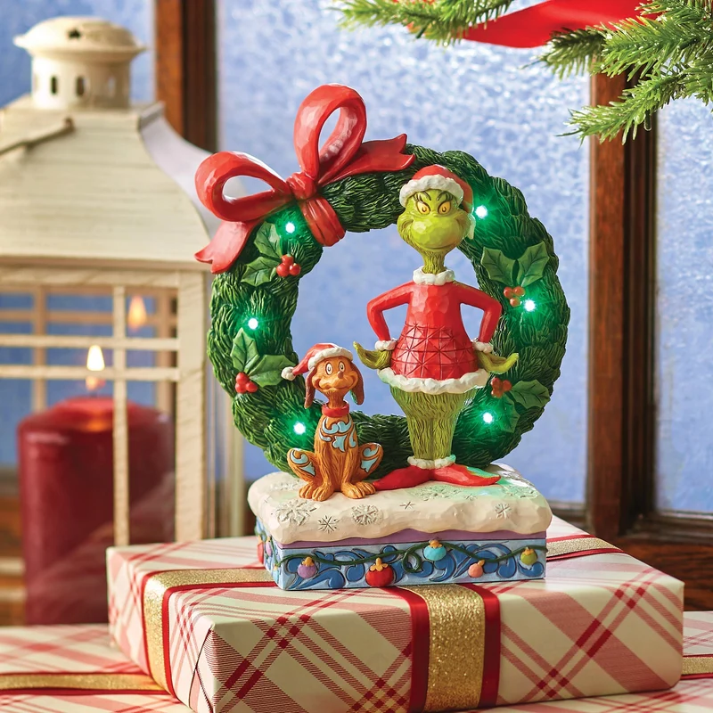 Der Grinch & Max Leuchtender Kranz - 21cm, Jim Shore 2024