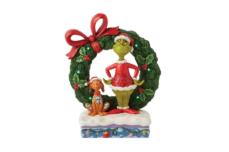 Der Grinch & Max Leuchtender Kranz - 21cm, Jim Shore 2024