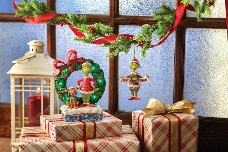 Der Grinch & Max Leuchtender Kranz - 21cm, Jim Shore 2024