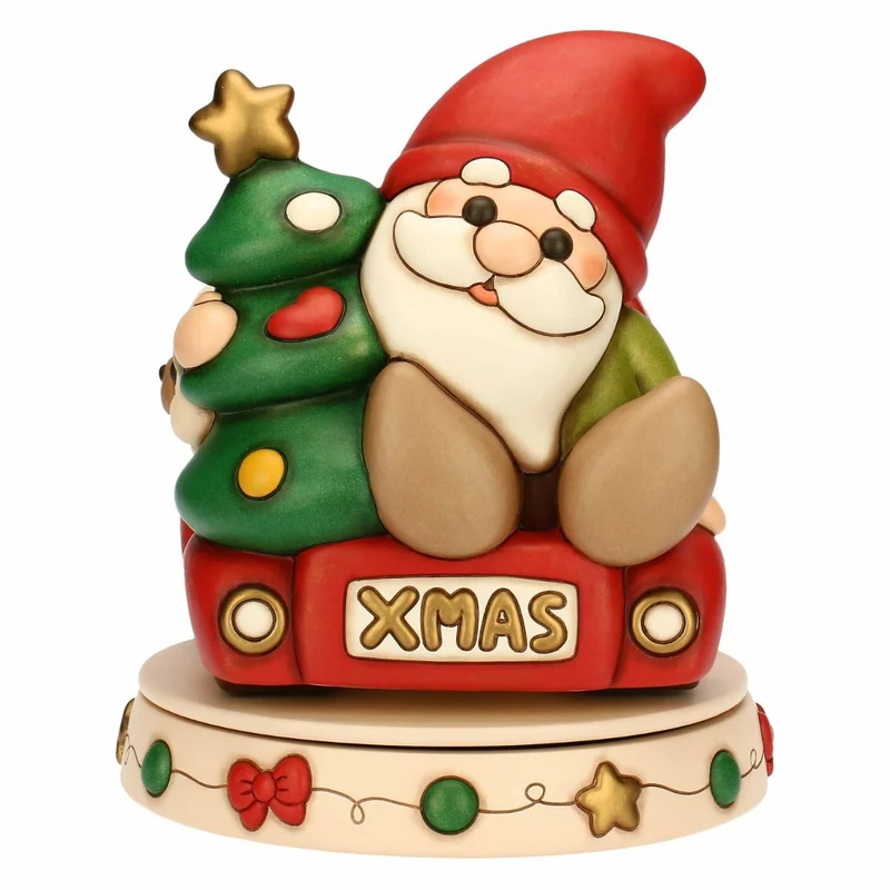 Thun 'Glockenspiel Zwerg Oliver und Teddy mit Minivan, Keramik,, maxi'