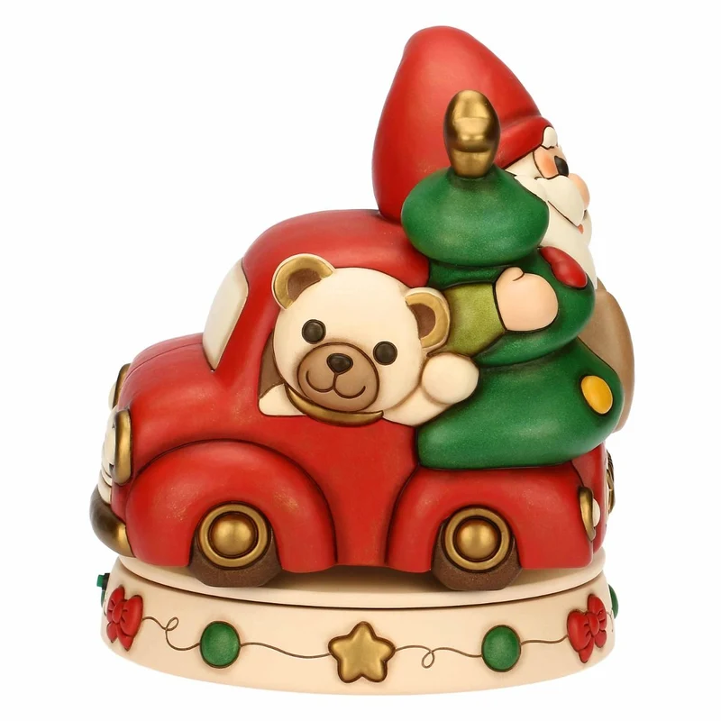 Thun 'Glockenspiel Zwerg Oliver und Teddy mit Minivan, Keramik,, maxi'