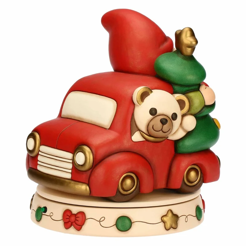 Thun 'Glockenspiel Zwerg Oliver und Teddy mit Minivan, Keramik,, maxi'